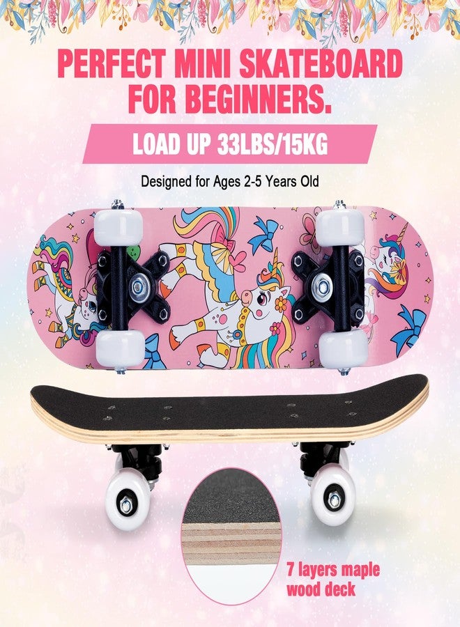 Honoson 7 Pcs Skateboard for Toddlers Beginners Knee Elbow Pads Wrist Guards Gear Set (Cute Unicorn, Age 2-5 Kids 17 x 5'') - Image 2